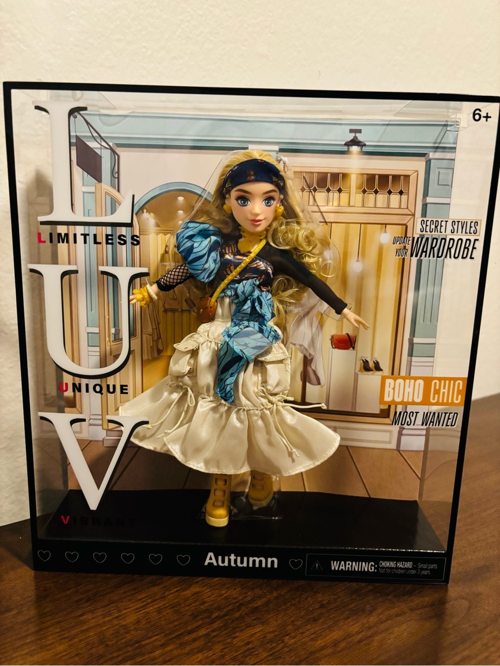 LIMITLESS Unique Boho Chic 'Autumn' Fashion Doll - Blue & Cream